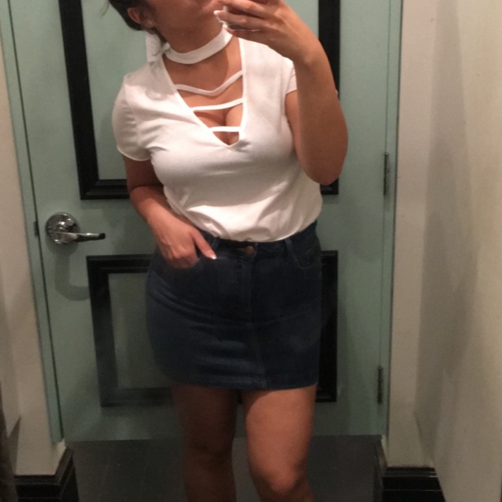 White Cut Out Tee